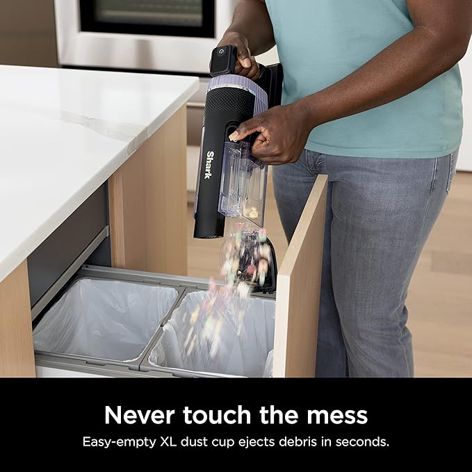 Shark IZ862H Stratos Cordless Vacuum with Clean Sense IQ and Odor Neutralizer, DuoClean PowerFins HairPro, Lightweight Powerful Vacuum Up to 60 Minute Runtime, Ash Purple (Renewed)