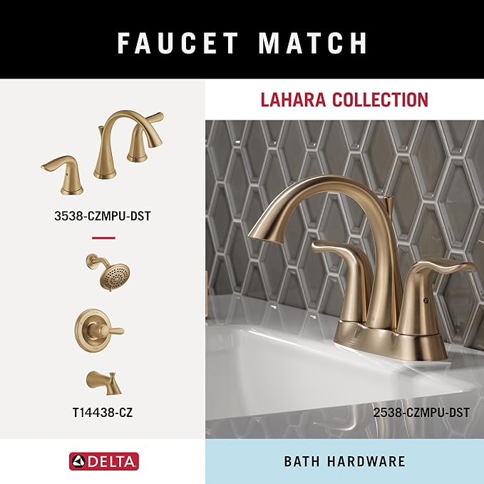 Delta Lahara (1-Pack) Toilet Paper Holder Champagne Bronze Tissue Roll Holder for Bathroom Organization and Storage Pivoting Toilet Tissue Holder Wall Bathroom Accessories 73850-CZ