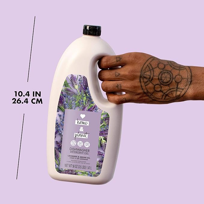Love Home and Planet Dishwasher Detergent, Gel Lavender & Argan Oil, 56 oz