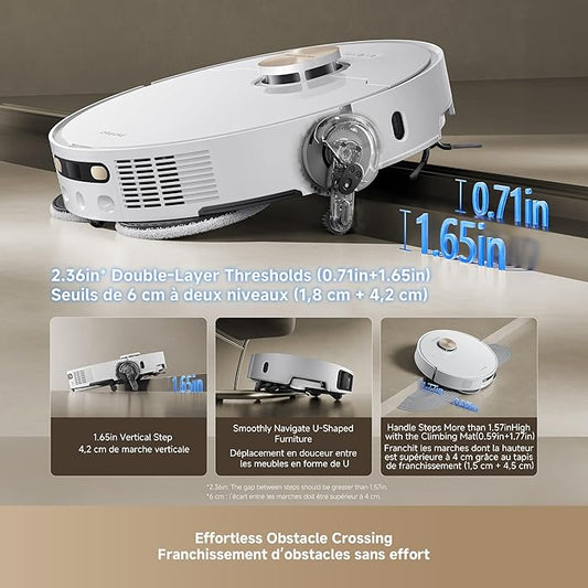DREAME L50 Ultra Robot Vacuum and Mop White, 19,500Pa Suction, with Auto-Empty and Mop Self-Cleaning, Precise Obstacle Avoidance, HyperStream Detangling DuoBrush