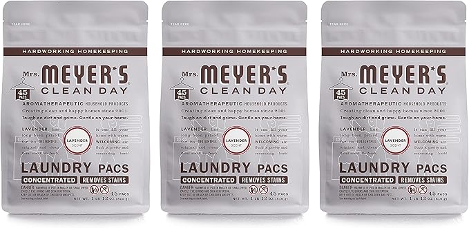 MRS. MEYER'S CLEAN DAY Automatic Dishwasher Pods, Lavender, 20 Count - Pack of 3 (60 Total Pods)