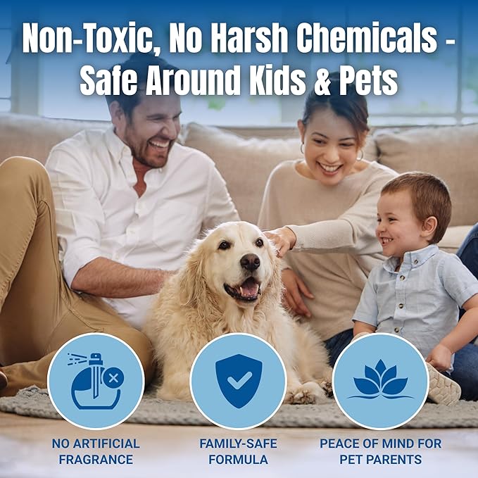 Carpet Cleaner and Deodorizer for Pets - Stain and Odor Treatment | Neutralizes Urine Stains and Eliminates Smell & Residue, Made in The USA - Biocelan Pet by Harvest and Home - 32 oz