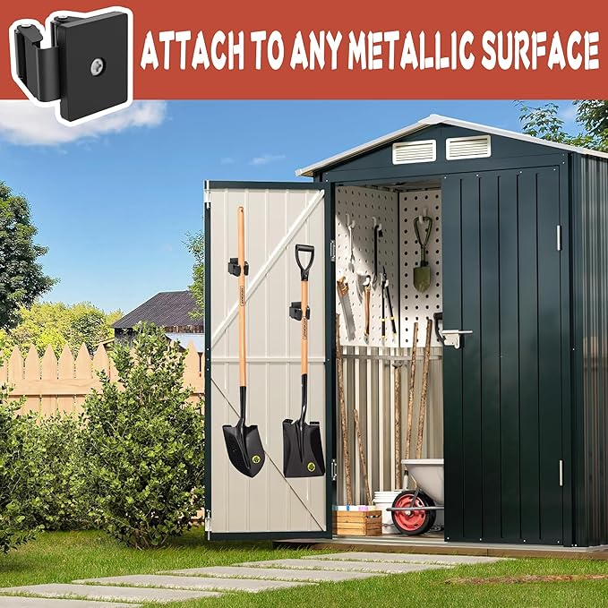 Magnetic Broom Holder,2 Pack Strong Magnetic Mount Broom and Mop Holder for Cleaning Tools,Power Non-Slip Magnetic Tool Holder Broom Hooks for Apartment RV Accessories Camper Garage Kitchen