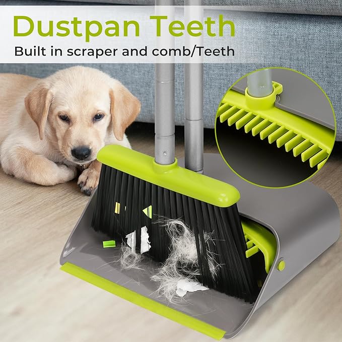 Broom and Upright Dustpan Set