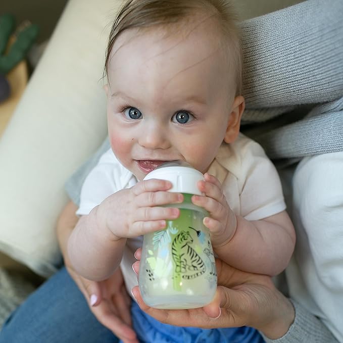 Dr. Brown's Anti-Colic Options+ Wide-Neck Baby Bottle Designer Edition Bottles, Jungle Decos, 5 oz/150 mL, Level 1 Nipple, 0m+, 2-Pack