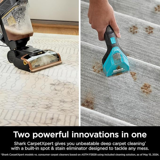Shark EX301 CarpetXpert HairPro Pet with StainStriker, Corded Upright Deep Carpet, Rug & Upholstery Cleaner, Pet Stain Remover, Gray (Renewed)