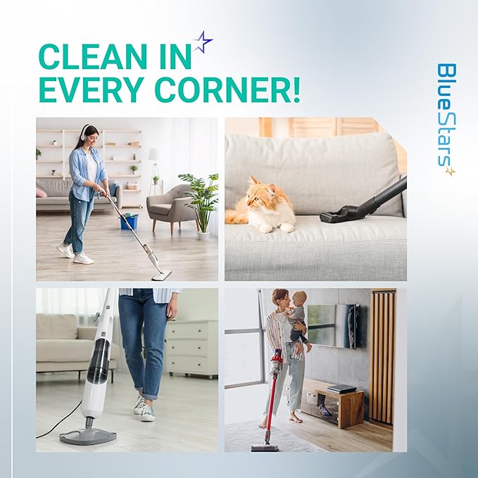 BlueStars 8-Pack Microfiber Steam Mop Pads Replacement – Compatible with H2O H20 Steam Mop X5 Steam Cleaners – Washable & Reusable, Exact Fit for H2O X5 Steam Cleaners