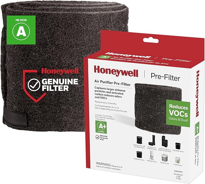 Honeywell Premium Odor-Reducing Air Purifier Replacement Pre-Filter, HRF-APP1 / Filter (A+), Black
