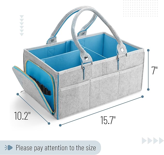 Mr. Pen- Baby Diaper Caddy Organizer, Blue Inside, Diaper Organizer, Car Diaper Caddy