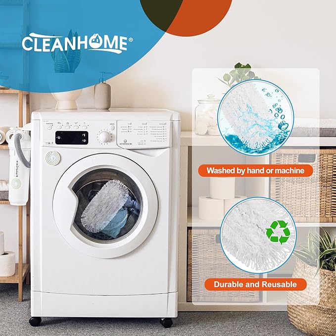 Microfiber Mop Pads 4 Pieces for Floor Cleaning,Fit CLEANHOME Dust Mop: B09PBPGSJ3, Full Polyester Microfiber Replacement Pads