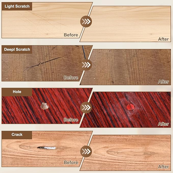 Laminate Wood Floor Repair Kit, Wax Melting Tool with Display, Hard Wax Filler, Marker Pen, Furniture and Countertop Repair Set,Blue
