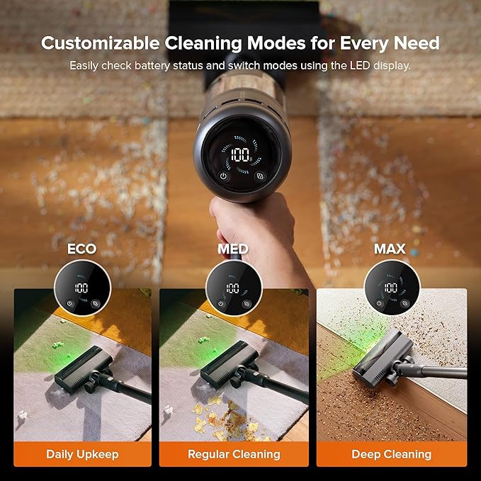 roborock H60 Hub Ultra Cordless Vacuum Cleaner with Auto-Empty Dock, Upgraded 210AW Suction Stick Vacuum Cleaners for Home and Pet Hair, 90-Min Runtime, Anti-Tangle Brush, 140° LED Dust Detection