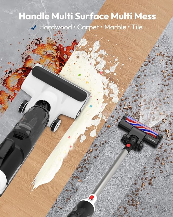 Wet Dry Vacuum Cleaner,Boost-Assisted Vacuum Mop,Equipped with Self-Cleaning System,Detachable Handheld Brush Head, Crevice Cleaning、 and Fabric Dusting,Apartment Essentials