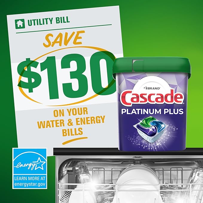 Cascade Platinum ActionPacs Dishwasher Detergent Pods, Fresh, 11 Count