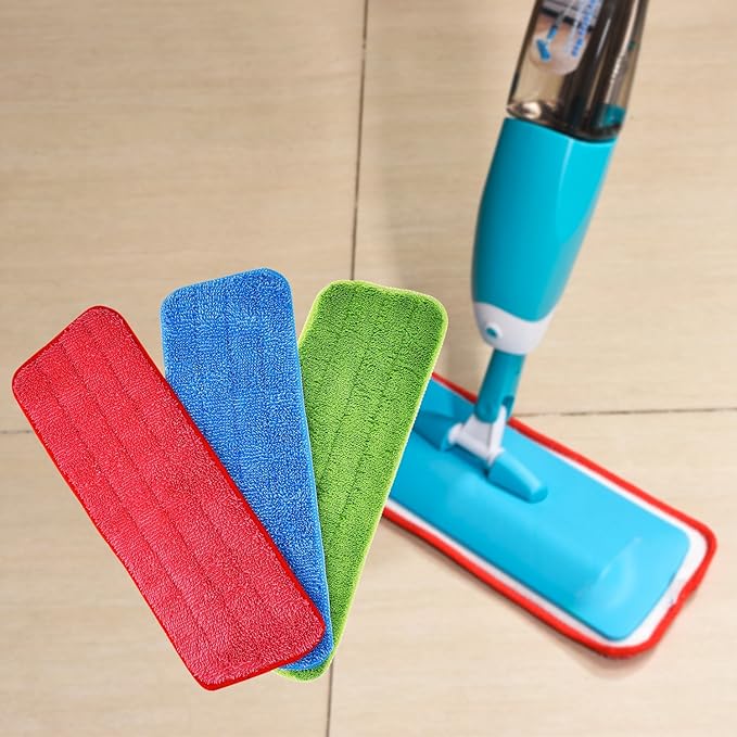 Shappy 3 Pack Reveal Mop Pads Head Replacement Spray Pads Microfiber Cleaning Pads for Wet Dry Mops Flat Replacement Heads for Floor Cleaning 16.5 x 5.5 Inch