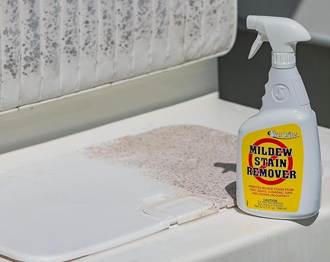 STAR BRITE Mold Stain & Mildew Stain Remover + Cleaner – Lifts Dirt & Removes Mildew Stains on Contact - 22 OZ Spray, clear (085616SS)