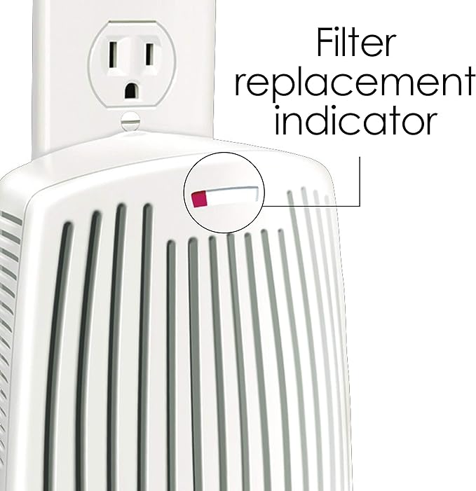 Hamilton Beach TrueAir Plug-Mount Odor Eliminator with Carbon Filter + Green Mountain Scent Cartridge, Common Household-Tobacco, Pet, Bathroom, Trash, On/Off Fan (04530GM)