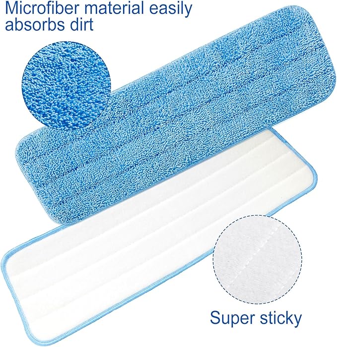60 Pack Microfiber Mop Pads Machine Washable Cleaning Flat Mop Head Replacement Reusable Household Pads for Hardwood and Hard Surface Floor Cleaning and Scrubbing