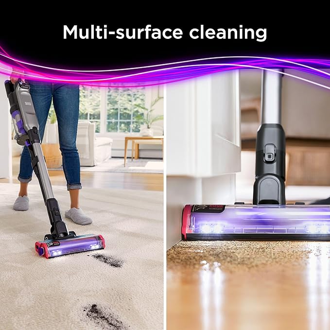 BLACK+DECKER Cordless Vacuum, Stick Vacuum Cordless for Hardwood Floor and Carpet, LED Floor Lights, Bagless, Lightweight Portable, Removable Floorhead, SUMMITSERIES (BHFEA640WG)
