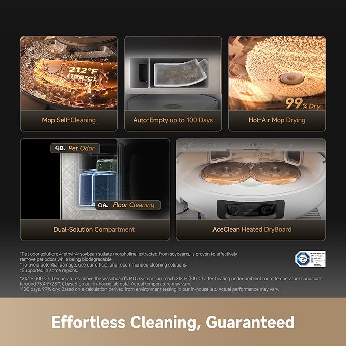 DREAME X60 Max Ultra Complete Robot Vacuum and Mop, Ultra-Thin Design, 35,000Pa Suction, Self Emptying&Refilling, Mop Self-Cleaning, 280+ Obstacle Avoidance, White