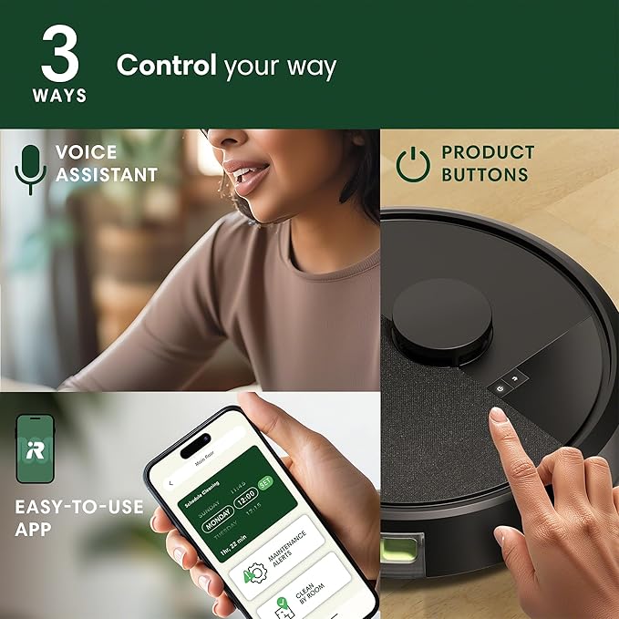 iRobot Roomba 105 Vac Robot Vacuum - Easy to use, Intense Power-Lifting Suction, LiDAR Navigation, Multi-Surface Cleaning, Cleans in Neat Rows, Self-Charging