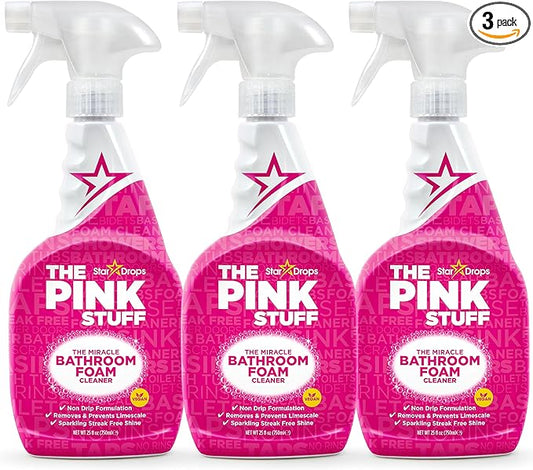 Stardrops - The Pink Stuff - The Miracle Bathroom Foam Cleaner 750ml 3-Pack Bundle (3 Bathroom Foam Spray)