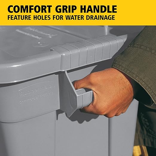 Rubbermaid Commercial Products BRUTE Tote Storage Bin with Lid, 20-Gallon, Gray, Rugged/Reusable Boxes for Garage/Moving/Camping/Basement Storage/Kitchen/Warehouse/Outdoor, Pack of 1