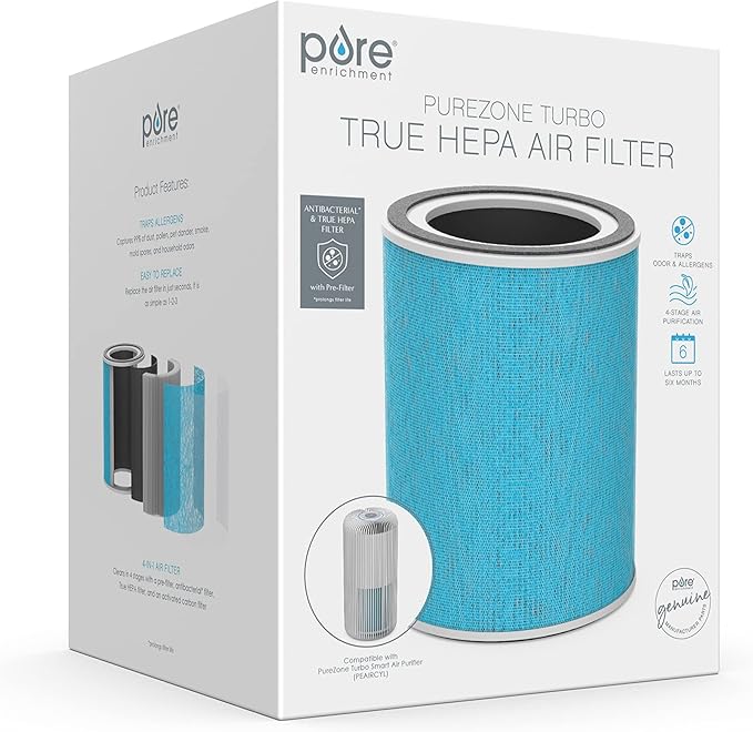 Pure Enrichment® Genuine 4-in-1 True HEPA Replacement Air Filter for the PureZone™ Turbo Air Purifier (PEAIRCYL)