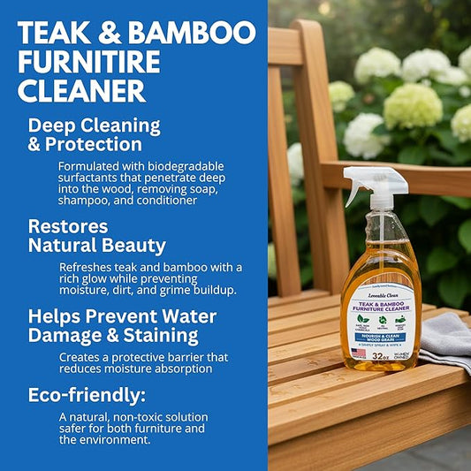 EcoDecors 24 pz. Teak Oil Protective Teak Sealer Wood Oil Indoor/Outdoor and Teak Cleaner Protective Teak Wood Restorer Eco Household Wood Furniture Cleaner Spray Bottle