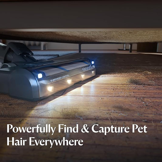 Bissell PowerClean FurFinder 200W Self-Standing Cordless Vacuum w/Tangle Free Brush Roll, Strong Suction, Removeable Battery, Wall Mount, Upholstery Tool & Bright Headlights
