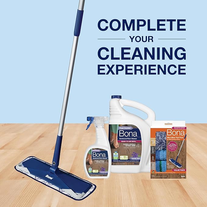 Bona Hardwood Floor Cleaner Spray - 32 fl oz - Lavender Thyme Scent - Refillable - Residue-Free Floor Cleaning Solution for Wood Floors