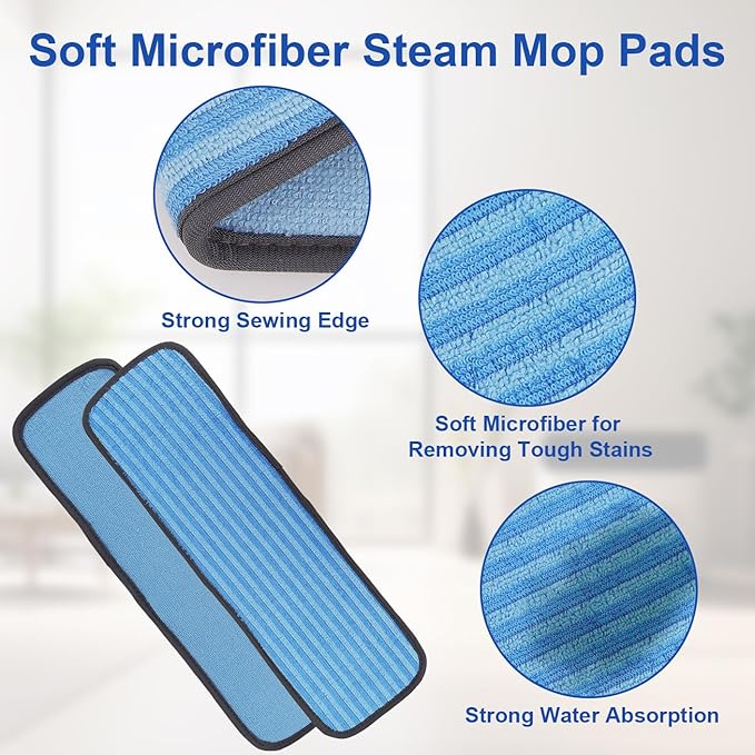 Microfiber Steam Mop Pads Compatible with Wagner Spraytech Steam Cleaner(905e, 915e, 925e), Washable & Reusable Microfiber Steam Mop Cloth