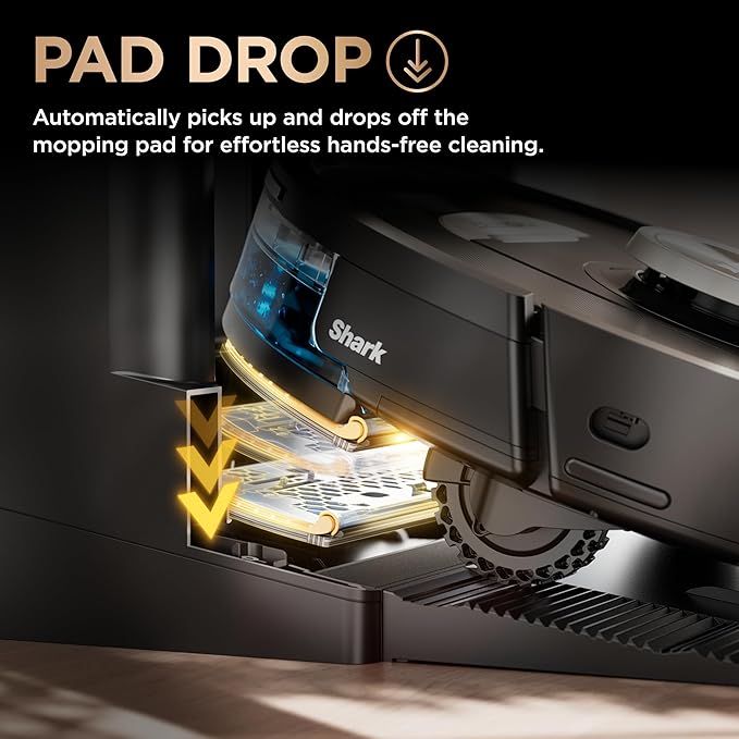 Shark Robot Vacuum & Mop Combo, PowerDetect NeverTouch Pro, Self-Emptying, Self-Refill with Self-Clean Pad Wash & Dry, 60-Day Debris Capacity, 30-Day Refill Tank, 5 PowerDetect Technologies, RV2820ZE