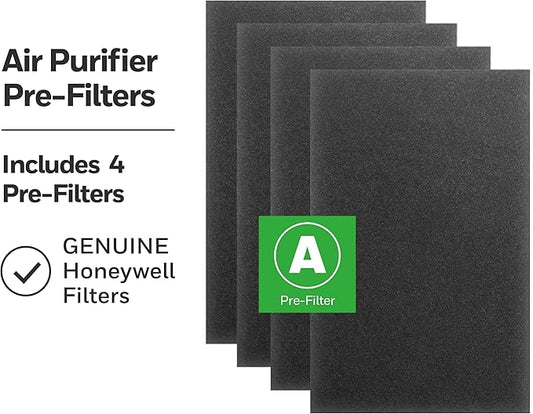 Honeywell HRF-A300 Air Purifier Pre Kit Filter, 4 Piece Set - Allergen Air Filter Targets Dust, VOC, Pet, Kitchen, and Wildfire/Smoke Odors