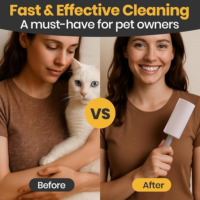 DELOMO Lint Roller 1,000 Sheets (5 Rollers + 5 Refills) - Lint Rollers for Pet Hair Extra Sticky, Mega Value Pet Hair Removal Tool for Clothes/Couch/Furniture/Car - Keep Your Home Tidy