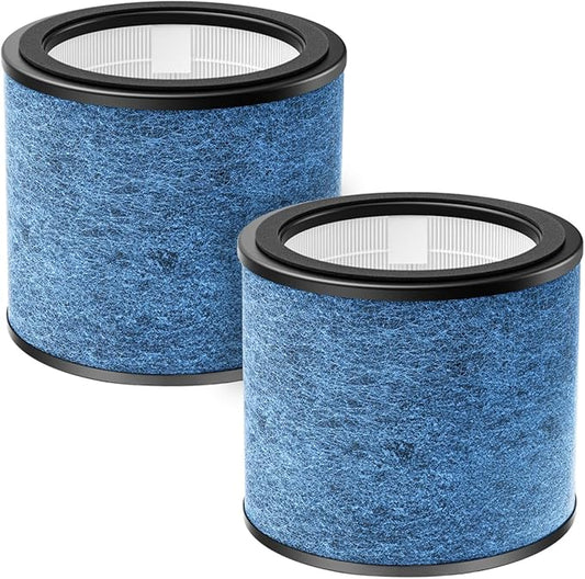 Fette Filter - HP070 Replacement Filters Compatible with Shark HP072/ HP071BRN Air Purifier, H13 True HEPA & Activated Carbon Blue. Pack of 2