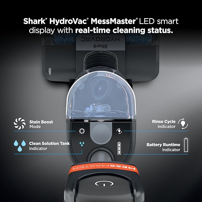 Shark | Wet Dry Vacuum Cleaner | Vacuum and Mop Combo | HydroVac MessMaster | 3-in-1 Self-Cleaning + Powerful Suction | 2 Brushrolls & 2 Solutions Included | Hardwood Floor & Area Rug Cleaner | AW261