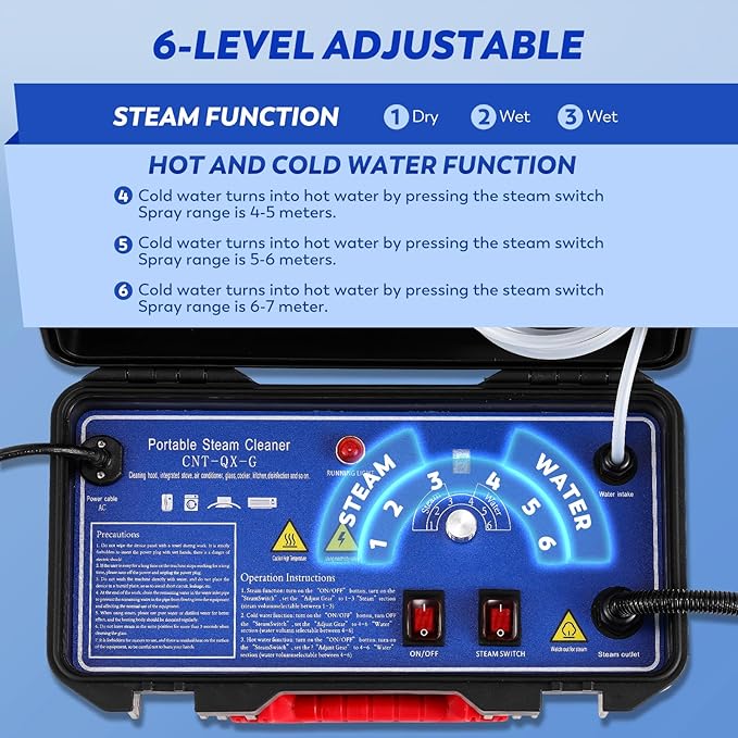 Moongiantgo Handheld Steam Cleaner, 1700W High Pressure Steamer for Cleaning, Chemical-Free Cleaning Machine for Home Use Bathroom Grout Tile Kitchen Grease Floor Gaps Auto Car Detailing (A)