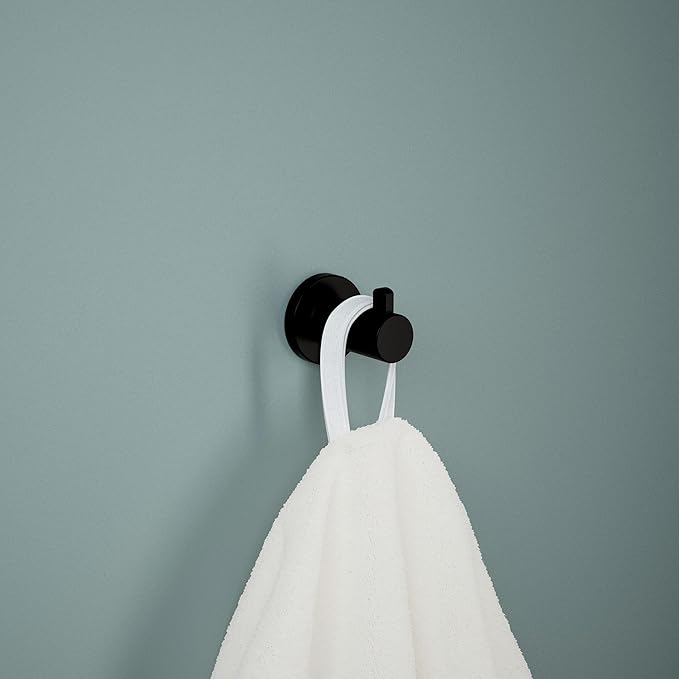 Franklin Brass Kildare (1-Pack) Towel Hooks Matte Black Single Bathroom Hooks Wall Mounted for Robes & Towels Hand Towel Hook Holder Kitchen, Bathroom Accessories KLD35-MB