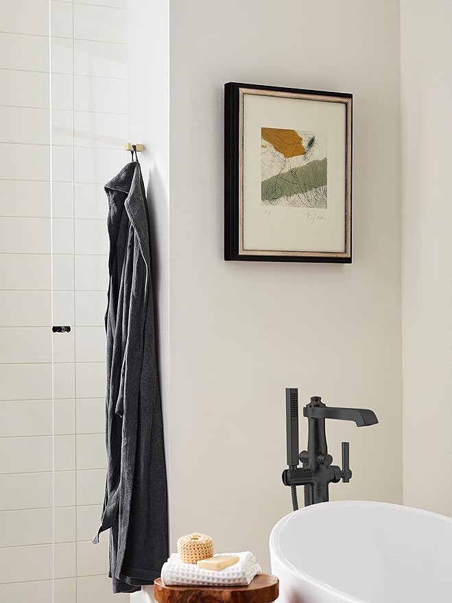 Amerock BH36080BBZ | Golden Champagne Single Robe Hook | 7/8 in. (22 mm) Length Towel Holder | Monument | Towel Hook for Bathroom | Bathroom Hardware | Bath Accessories