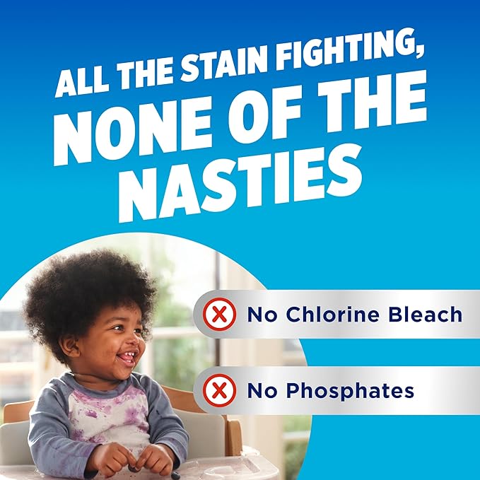 OxiClean Max Force Advanced Stain Remover Liquid, Color-Safe, Bleach-Free Kids and Baby Essential, Use with Detergent to Remove Messy Stains like Berries, Juice, Mud, Grass, 45 Fl Oz