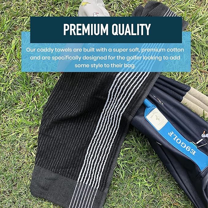 Caddy Golf Towel - Extra-Large 22” X 44” Caddie Towel Used by Tour Professionals, Premium Soft Cotton, Superior Absorption Caddy Towel | 5 Stylish Colors