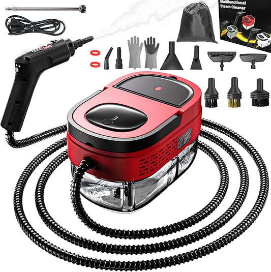 Handheld Steam Cleaner for Home, 2500W High Pressure Steam Cleaner for Car Detailing, 3 Steam Levels, 1600Ml Tank, High Heat Steamer for Bed Bugs, Couch, Furniture, Kitchen, Bathroom, Floors