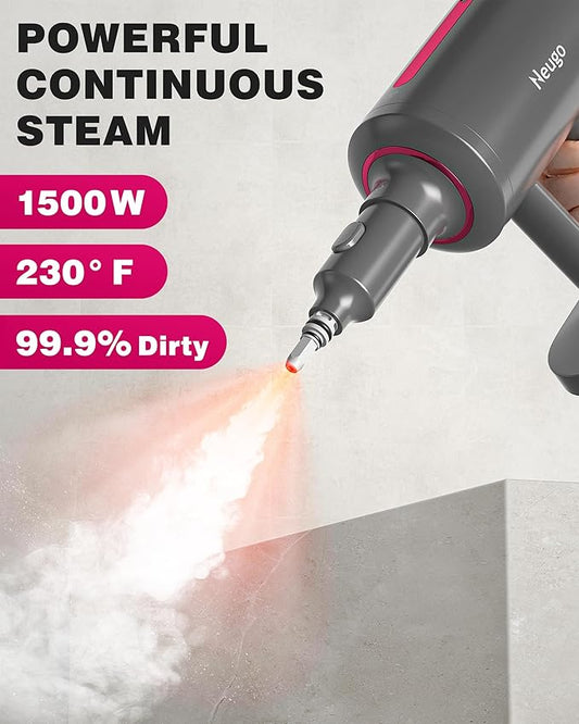 Steam Mop for Floor Cleaning, 7in1 Handheld Steamer Cleaner Detachable for Hardwood Laminate,Vinyl,Carpet,Tile,Grout,All Floors, Multi Purpose for Home,1500W 230℉ 23ft Cord,Front Sprayer,Store Station