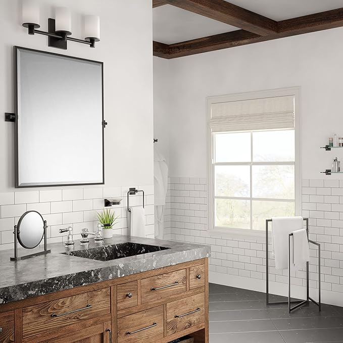 Gatco 1942MX Elevate Soap Dish Holder Matte Black | Wall Mounted 4.31" W X 2.10" H X 5.25" D Porcelain Round White Soap Dish with Matte Black Base for Bathroom