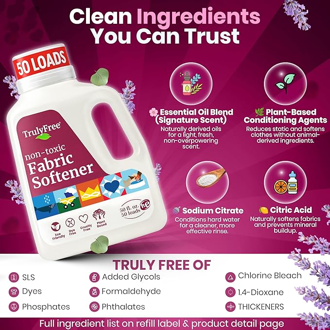 Truly Free Laundry Detergent Powder, Signature, 4 Refills + Fabric Softener, Signature Scent, 4 Refills