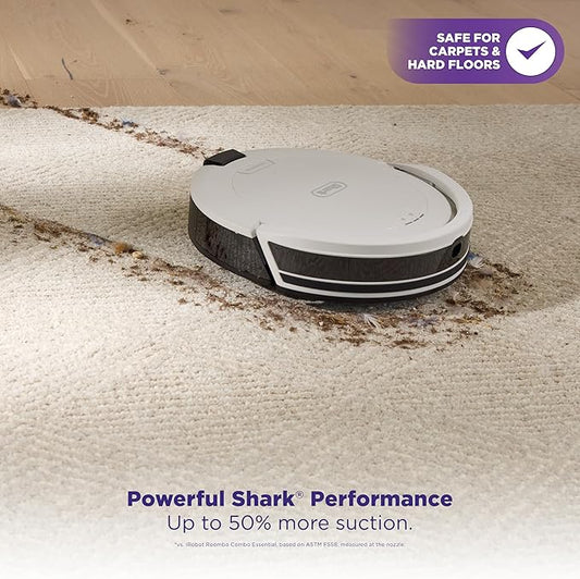 Shark Navigator Robot Vacuum with SmartPath Navigation and Self-Cleaning Brushroll, Powerful Suction, for Carpets & Hard Floors, White, AV2120