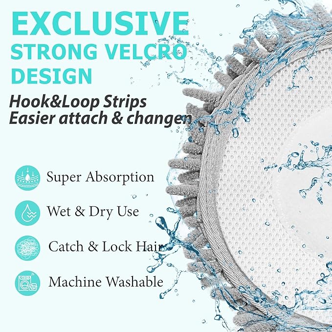 6 Packs Steam Mop Pads Replacement Power Pads Compatible with Shark,S8201 S8001 S7001 S7201 S7000AMZ S7000 S7005 S7020 S7001C Dirt Grip Scrub Adsorb Washable Pad