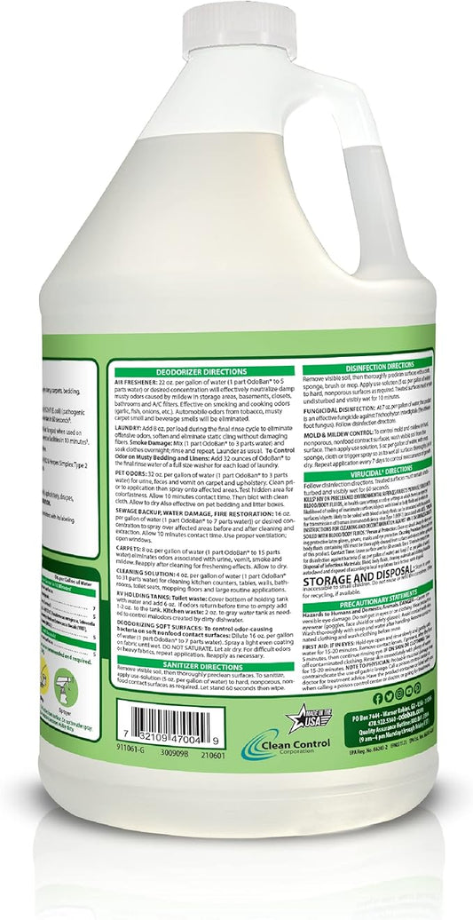 OdoBan Disinfectant Concentrate and Odor Eliminator, Made in the USA, Original Eucalyptus Scent, 1 Gallon