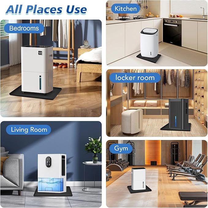Dehumidifier Drip Pan, 18''x15'' Humidifier Drip Pan, Prevent Water Leakage and Protect Floor & Carpet, Non-Slip & Leak-Proof Silicone Mat with Raised Edge, for Under Dehumidifier and Humidifier Mat